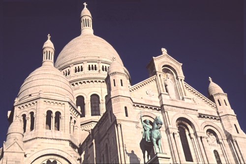 One of the landmarks of Paris the Basilique du Sacr Coeur looks down on