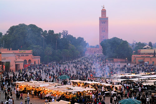 Shortly after sunset, Place Jemaa el Fna, Marrakech