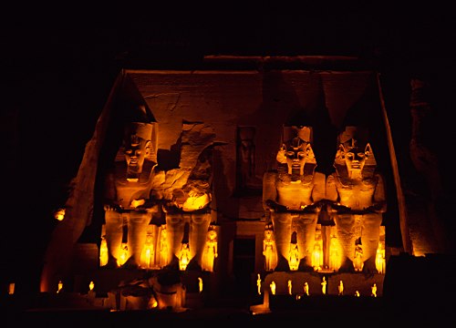Temple at Night.