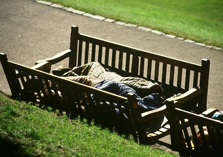 Sleeping in the Park. Edinburgh.