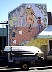 Wall painting and boat, Alice Springs. - All Australia photos by Laurenz Bobke. 