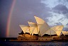 Sydney: Opera house with rainbow.