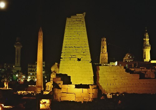Temple of Luxor, at night.