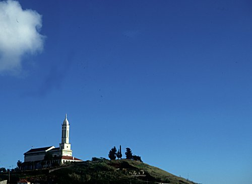 Church on a hill.