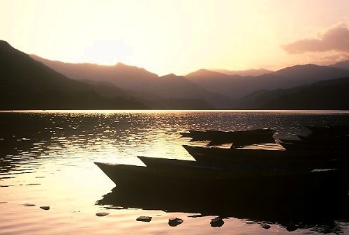 Pokhara lake, Nepal.